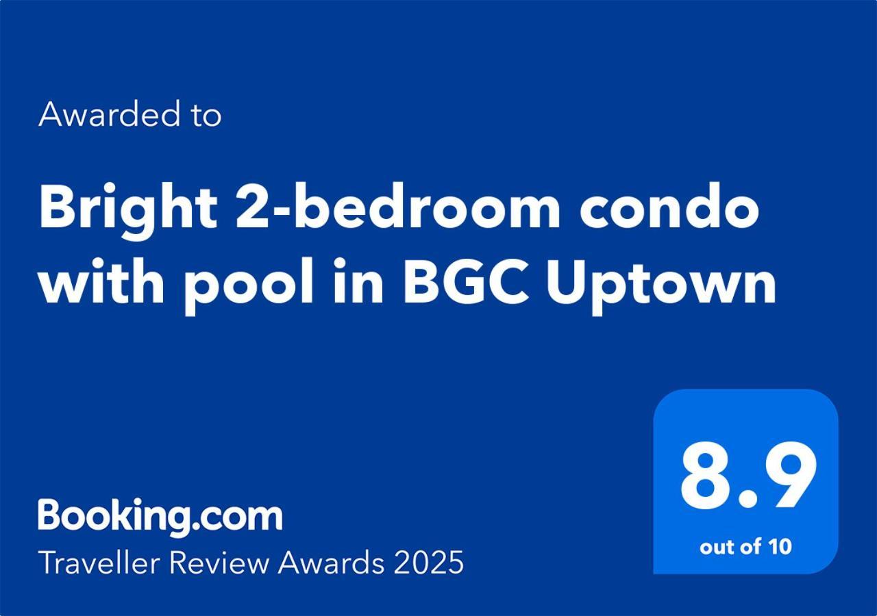 Bright 2-Bedroom Condo With Pool In Bgc Uptown Manila Zewnętrze zdjęcie